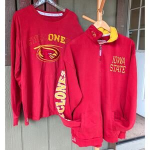 Iowa State Cyclones Emb. Donegal Bay 2XL 1/4 Pullover + Tee Embroidered x2